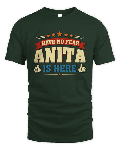 Have No Fear Your Name Is Here Cool Graphic T-Shirt ANITA M1-71 / Unisex Standard T-Shirt / forest green