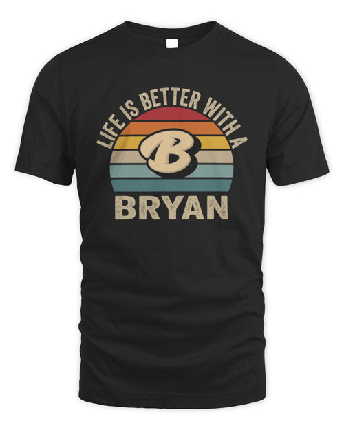 Life Is Better with Name Vintage Sun Shirt BRYAN M1-50 / Unisex Standard T-Shirt / black