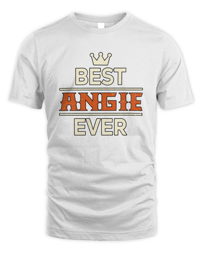 Best Your Name With Crown Shirt ANGIE M1-59 / Unisex Standard T-Shirt / white