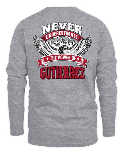 Never Underestimate Your Name Eagle Mountain Shirt GUTIERREZ M1-61 / Men's Long Sleeved T-Shirt / sport grey