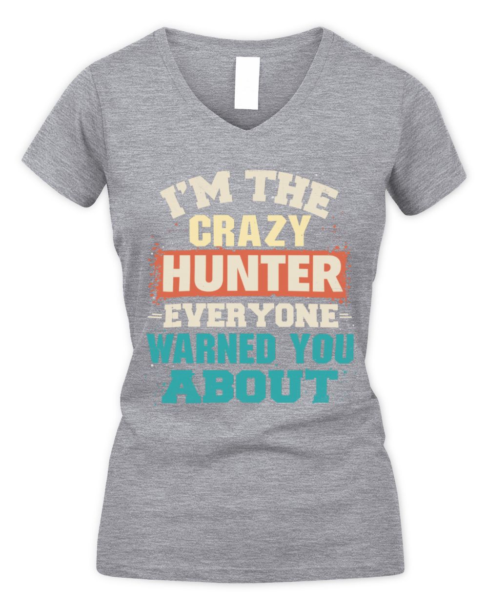 I'm the Crazy One Everyone Warned You About Retro Graphic T-Shirt HUNTER M1-70 / Women's V-Neck T-Shirt / sport grey