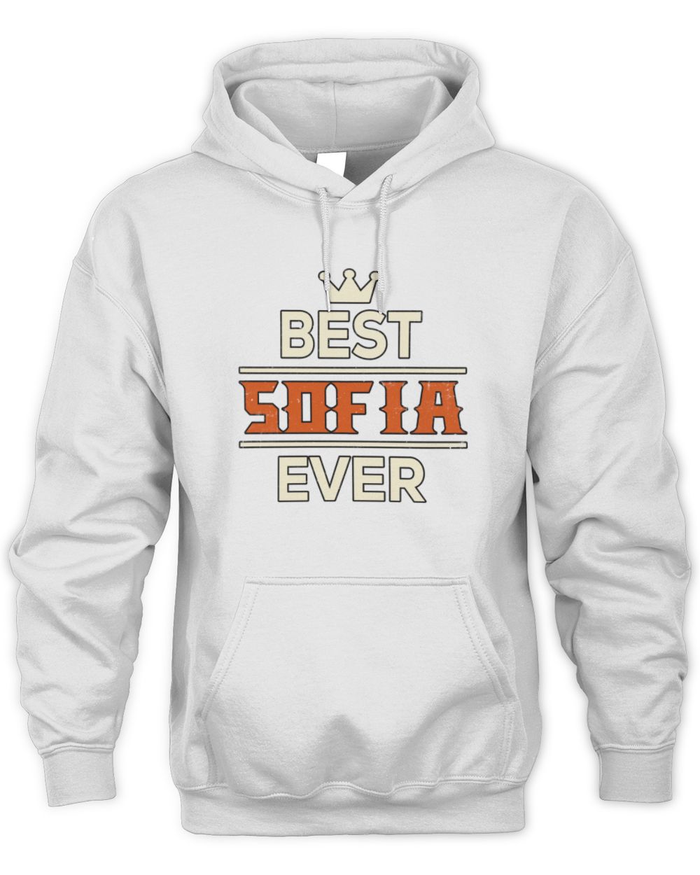 Best Your Name With Crown Shirt SOFIA M1-59 / Unisex Hoodie / white