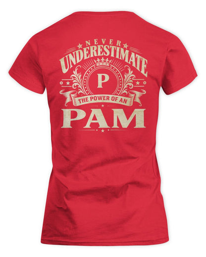 Never Underestimate Your Name Luxury Logo Shirt PAM M1-63 / Women's Standard T-Shirt / red