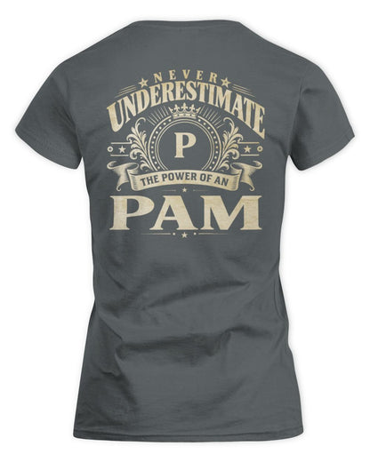 Never Underestimate Your Name Luxury Logo Shirt PAM M1-63 / Women's Standard T-Shirt / charcoal
