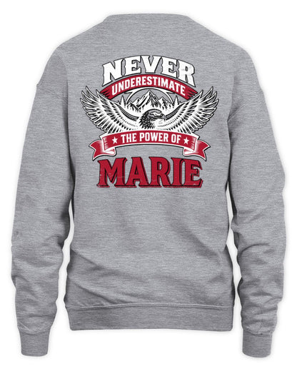 Never Underestimate Your Name Eagle Mountain Shirt MARIE M1-61 / Unisex Sweatshirt / sport grey