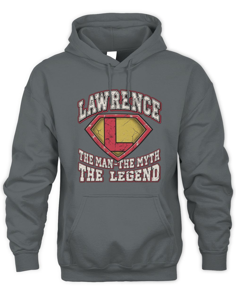The Man The Myth The Legend Superman Graphic T-Shirt LAWRENCE M1-74 / Unisex Hoodie / charcoal
