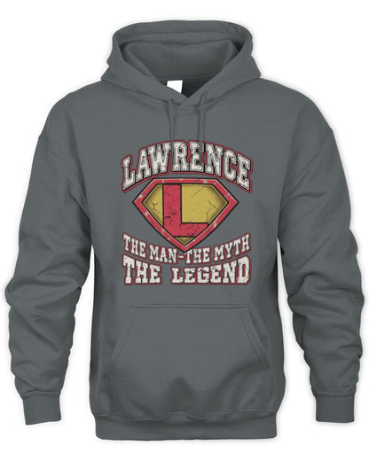 The Man The Myth The Legend Superman Graphic T-Shirt LAWRENCE M1-74 / Unisex Hoodie / charcoal