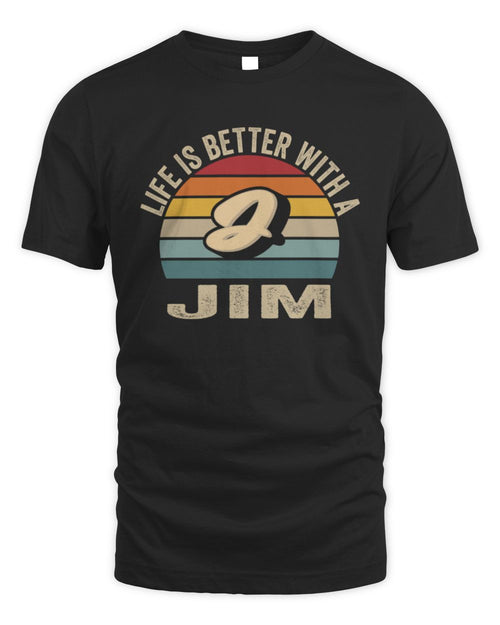 Life Is Better with Name Vintage Sun Shirt JIM M1-50 / Unisex Standard T-Shirt / black