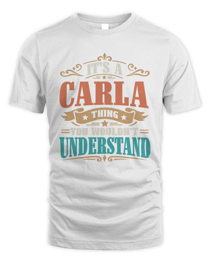It’s a Name Thing Personalized Retro T-Shirt CARLA M1-47 / Unisex Standard T-Shirt / white