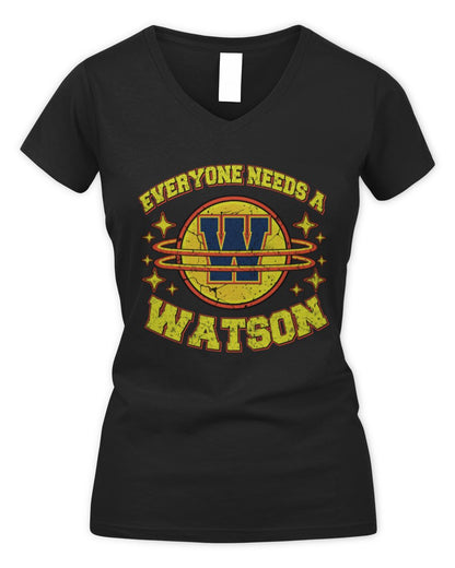 Everyone Needs a Your Name Shirt WATSON M1-76 / Women's V-Neck T-Shirt / black