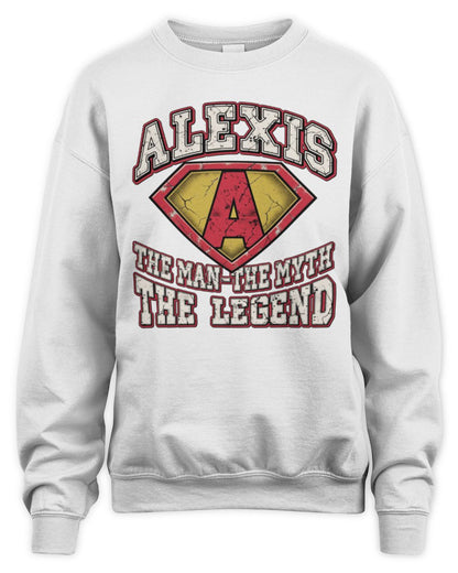 The Man The Myth The Legend Superman Graphic T-Shirt ALEXIS M1-74 / Unisex Sweatshirt / navy