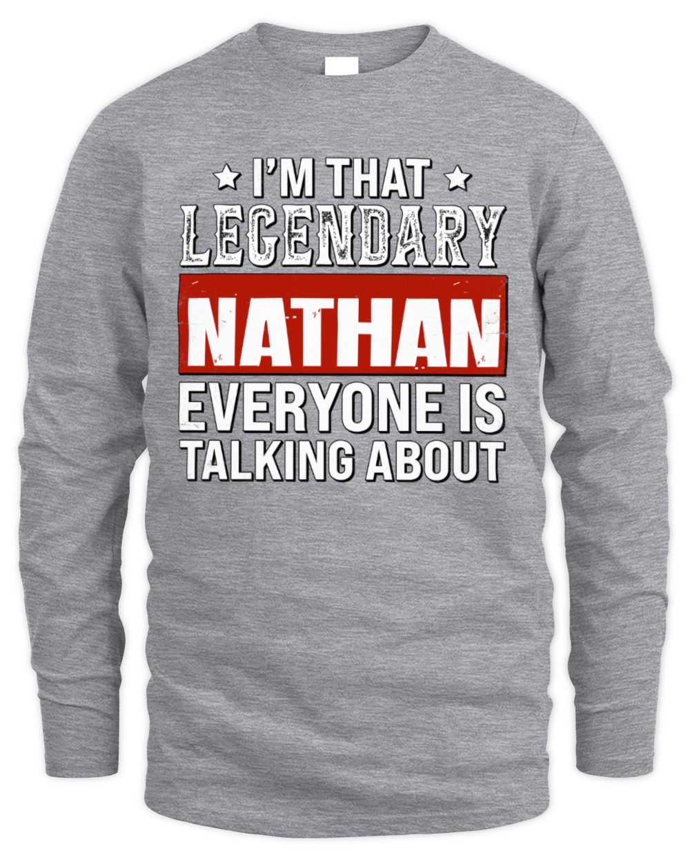 I'm That Legendary Name Everyone Is Talking About Funny Graphic T-Shirt NATHAN M1-73 / Men's Long Sleeved T-Shirt / sport grey