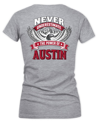 Never Underestimate Your Name Eagle Mountain Shirt AUSTIN M1-61 / Women's V-Neck T-Shirt / sport grey