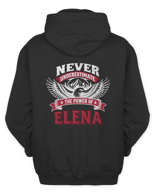 Never Underestimate Your Name Eagle Mountain Shirt ELENA M1-61 / Unisex Hoodie / black