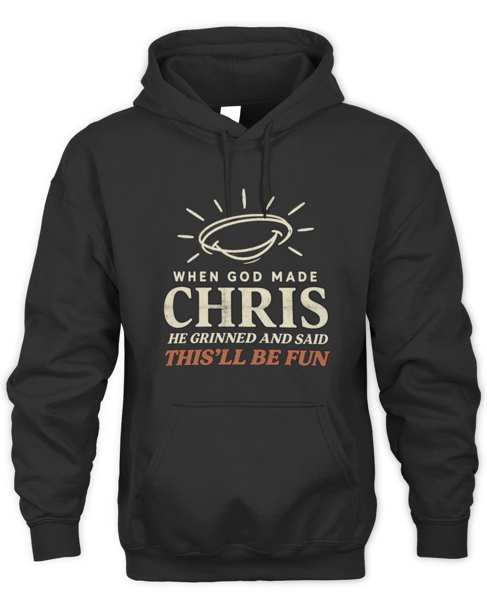 When God Made Your Name Funny Western T-Shirt T-Shirt CHRIS M1-S82 / Unisex Hoodie / black