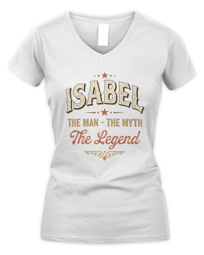I'm Name I'm Not Rude I Just Have The Balls Funny T-Shirt ISABEL M1-77 / Women's V-Neck T-Shirt / white