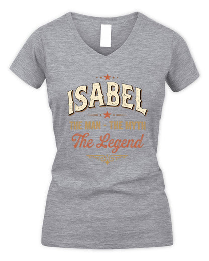 I'm Name I'm Not Rude I Just Have The Balls Funny T-Shirt ISABEL M1-77 / Women's V-Neck T-Shirt / sport grey