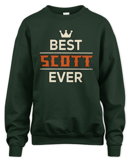 Best Your Name With Crown Shirt SCOTT M1-59 / Unisex Sweatshirt / forest green