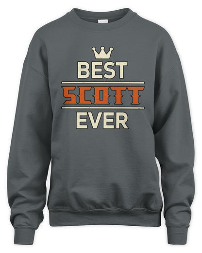 Best Your Name With Crown Shirt SCOTT M1-59 / Unisex Sweatshirt / charcoal