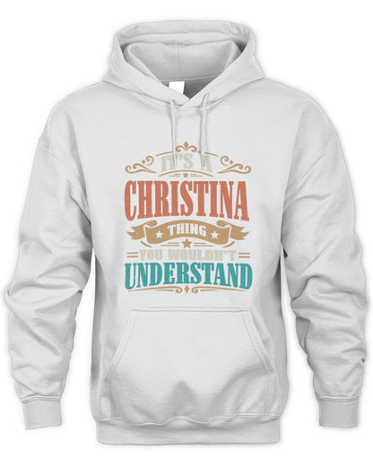 It’s a Name Thing Personalized Retro T-Shirt CHRISTINA M1-47 / Unisex Hoodie / white