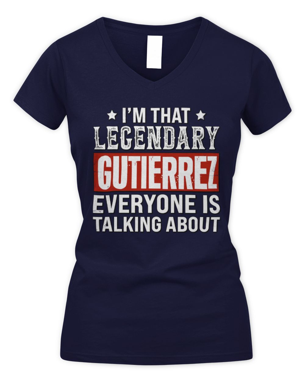 I'm That Legendary Name Everyone Is Talking About Funny Graphic T-Shirt GUTIERREZ M1-73 / Women's V-Neck T-Shirt / navy