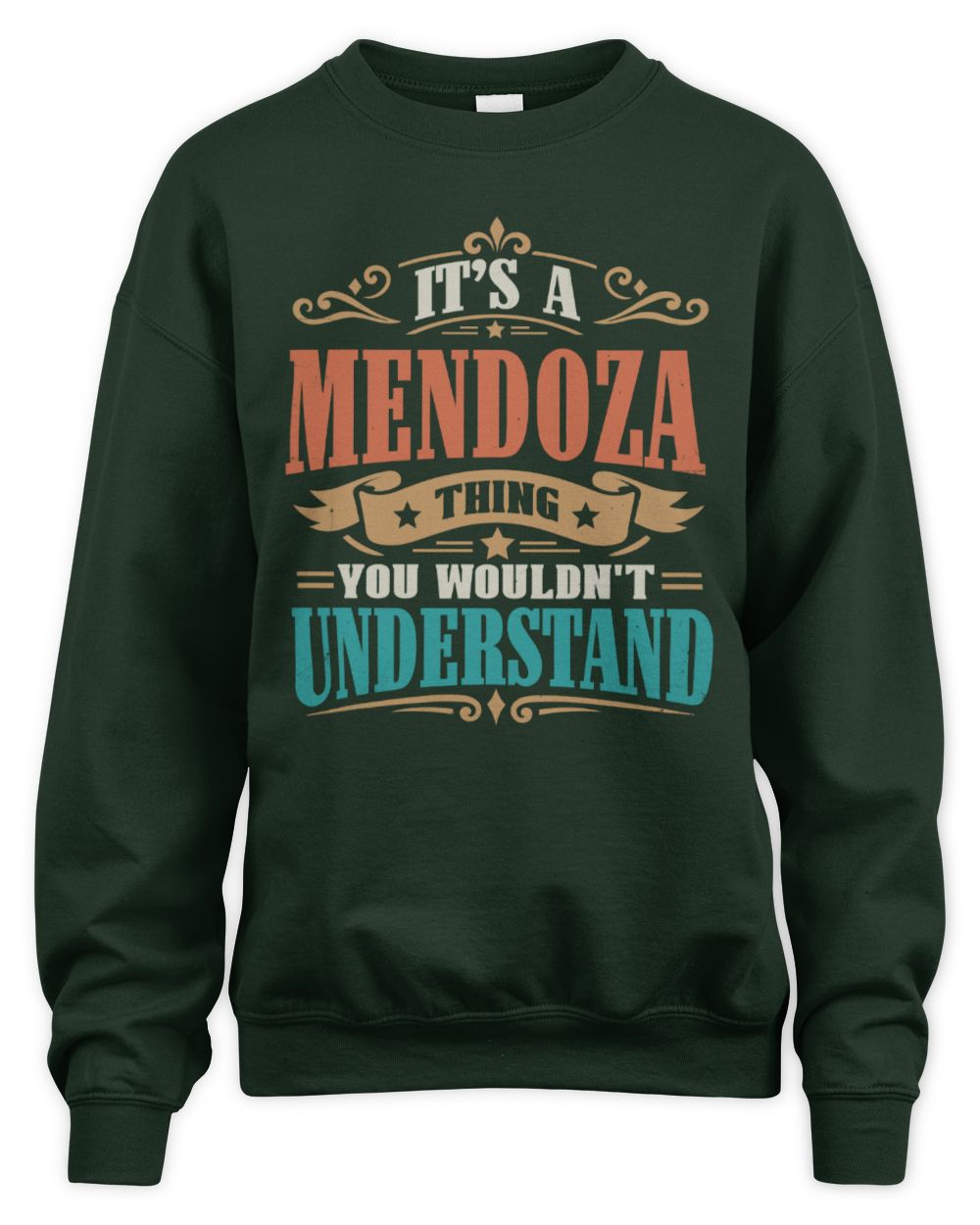 It’s a Name Thing Personalized Retro T-Shirt MENDOZA M1-47 / Unisex Sweatshirt / forest green