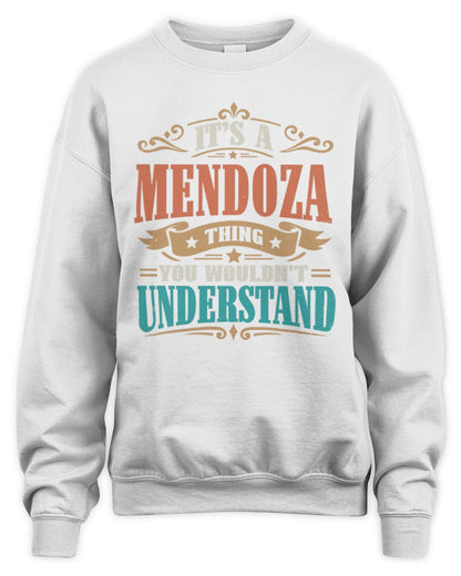 It’s a Name Thing Personalized Retro T-Shirt MENDOZA M1-47 / Unisex Sweatshirt / white