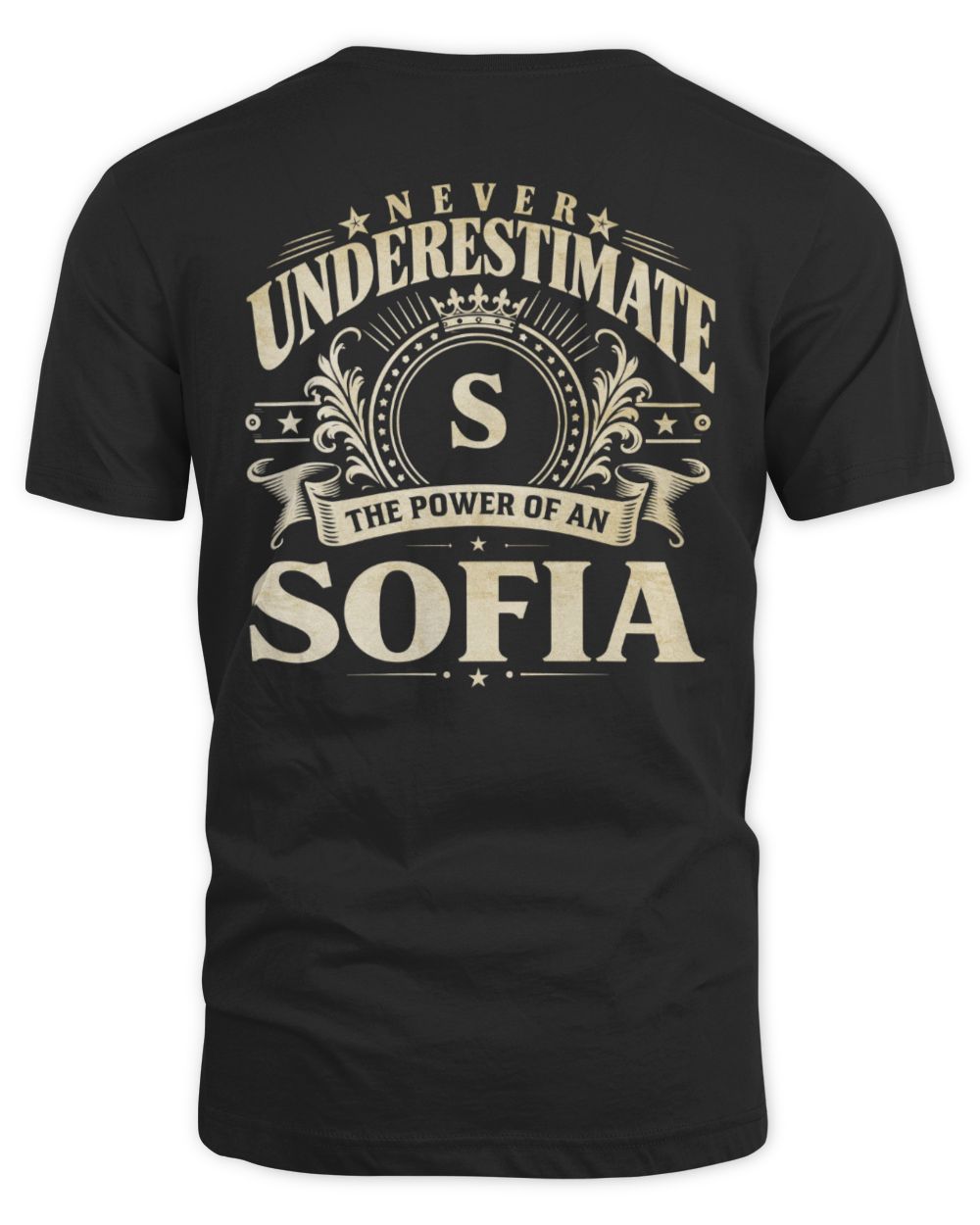 Never Underestimate Your Name Luxury Logo Shirt SOFIA M1-63 / Unisex Standard T-Shirt / black