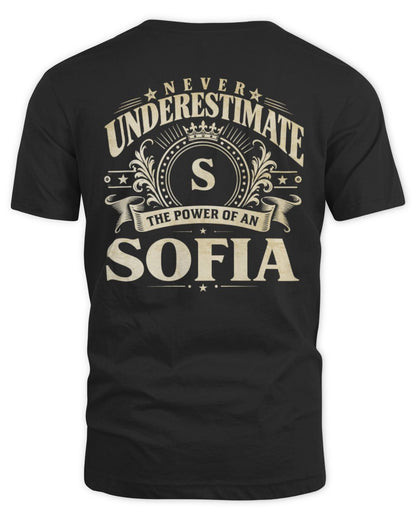 Never Underestimate Your Name Luxury Logo Shirt SOFIA M1-63 / Unisex Standard T-Shirt / black