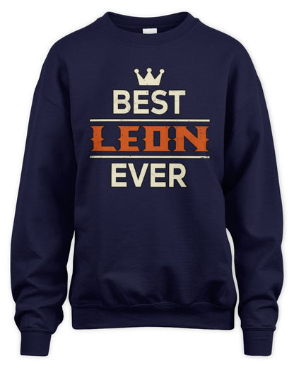 Best Your Name With Crown Shirt LEON M1-59 / Unisex Sweatshirt / navy