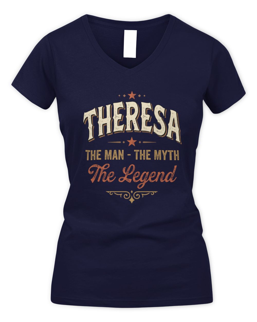 I'm Name I'm Not Rude I Just Have The Balls Funny T-Shirt THERESA M1-77 / Women's V-Neck T-Shirt / navy