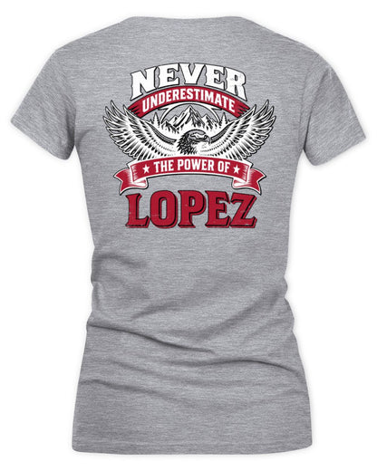 Never Underestimate Your Name Eagle Mountain Shirt LOPEZ M1-61 / Women's V-Neck T-Shirt / sport grey