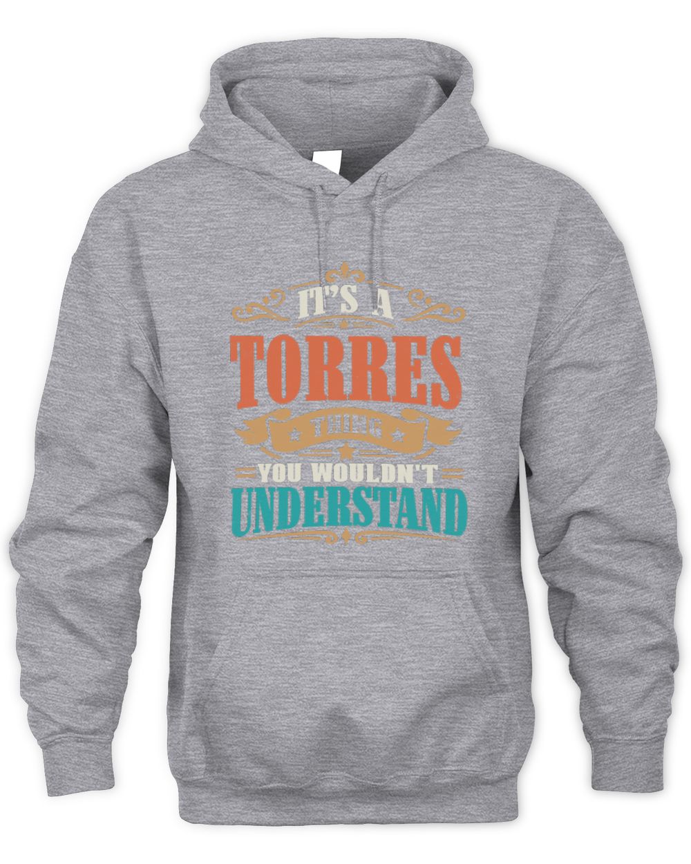 It’s a Name Thing Personalized Retro T-Shirt TORRES M1-47 / Unisex Hoodie / sport grey