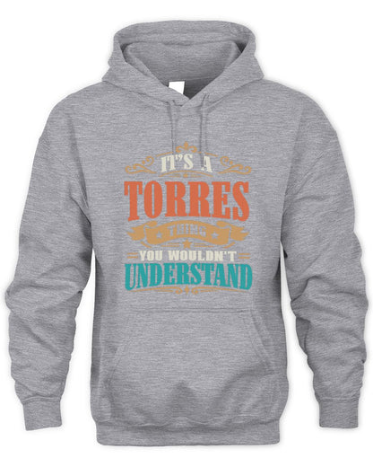 It’s a Name Thing Personalized Retro T-Shirt TORRES M1-47 / Unisex Hoodie / sport grey