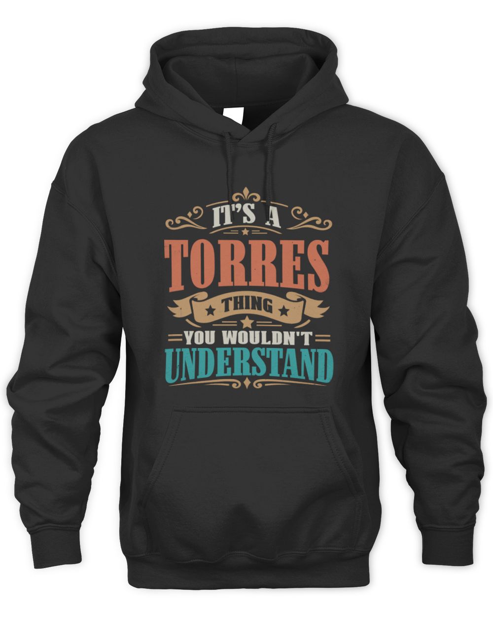 It’s a Name Thing Personalized Retro T-Shirt TORRES M1-47 / Unisex Hoodie / black