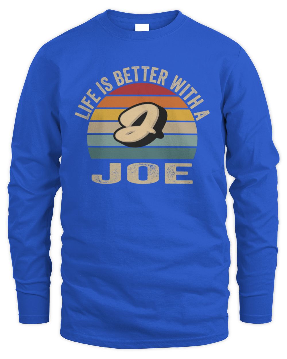 Life Is Better with Name Vintage Sun Shirt JOE M1-50 / Men's Long Sleeved T-Shirt / royal