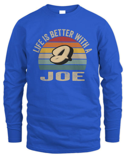 Life Is Better with Name Vintage Sun Shirt JOE M1-50 / Men's Long Sleeved T-Shirt / royal