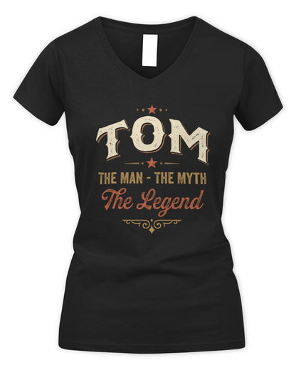 I'm Name I'm Not Rude I Just Have The Balls Funny T-Shirt TOM M1-77 / Women's V-Neck T-Shirt / black
