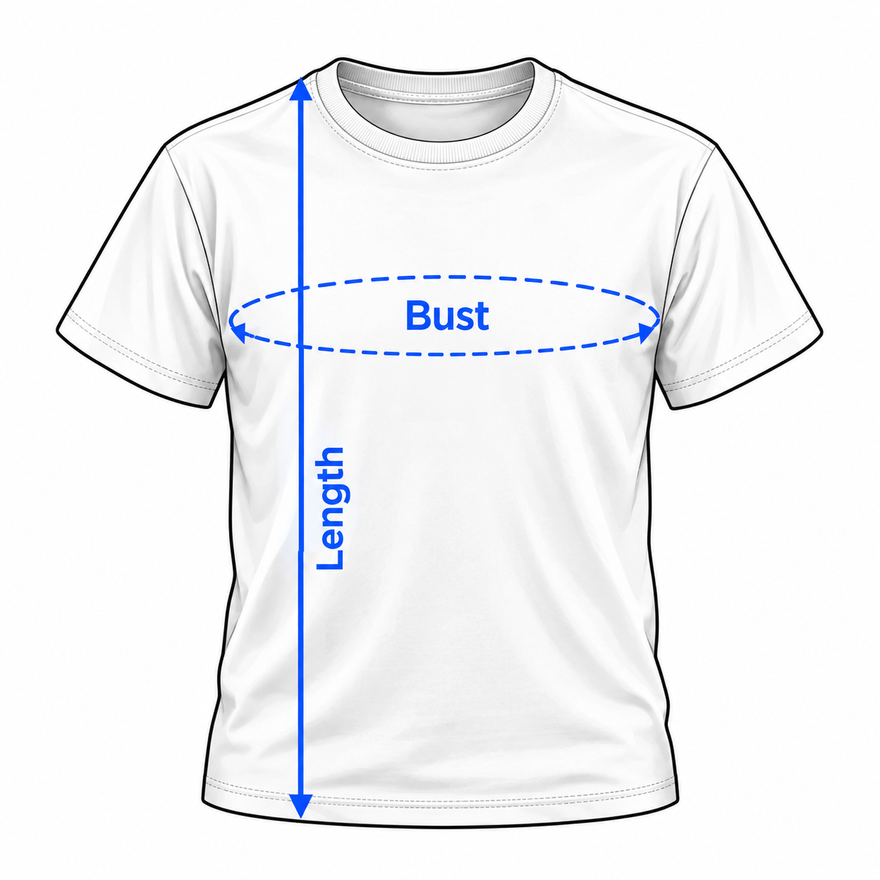 Unisex Standard T-Shirt size chart