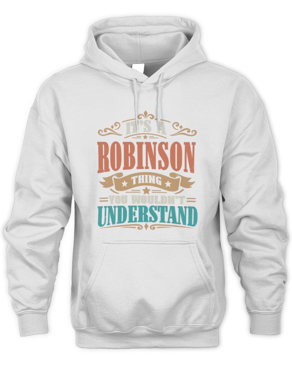 It’s a Name Thing Personalized Retro T-Shirt ROBINSON M1-47 / Unisex Hoodie / white