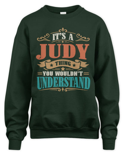 It’s a Name Thing Personalized Retro T-Shirt JUDY M1-47 / Unisex Sweatshirt / forest green