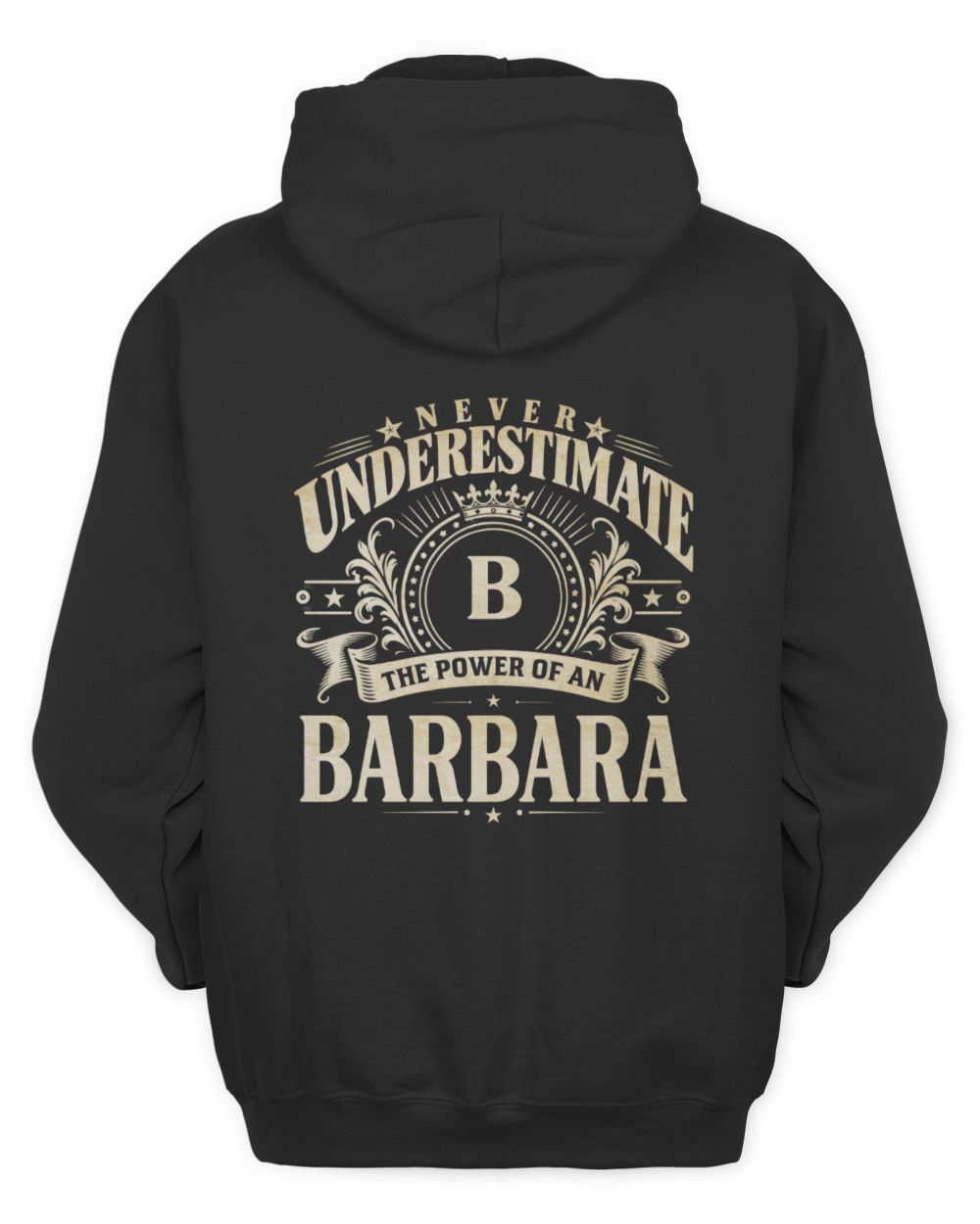Never Underestimate Your Name Luxury Logo Shirt BARBARA M1-63 / Unisex Hoodie / black