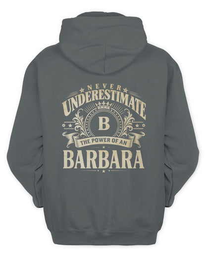 Never Underestimate Your Name Luxury Logo Shirt BARBARA M1-63 / Unisex Hoodie / charcoal