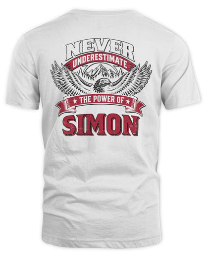 Never Underestimate Your Name Eagle Mountain Shirt SIMON M1-61 / Unisex Standard T-Shirt / white