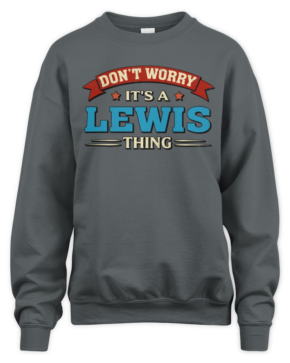 Don't Worry It's a Your Name Thing Funny Retro T-Shirt LEWIS M1-57 / Unisex Sweatshirt / charcoal