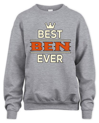 Best Your Name With Crown Shirt BEN M1-59 / Unisex Sweatshirt / sport grey