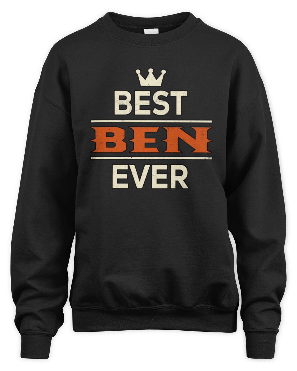 Best Your Name With Crown Shirt BEN M1-59 / Unisex Sweatshirt / black