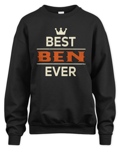 Best Your Name With Crown Shirt BEN M1-59 / Unisex Sweatshirt / black