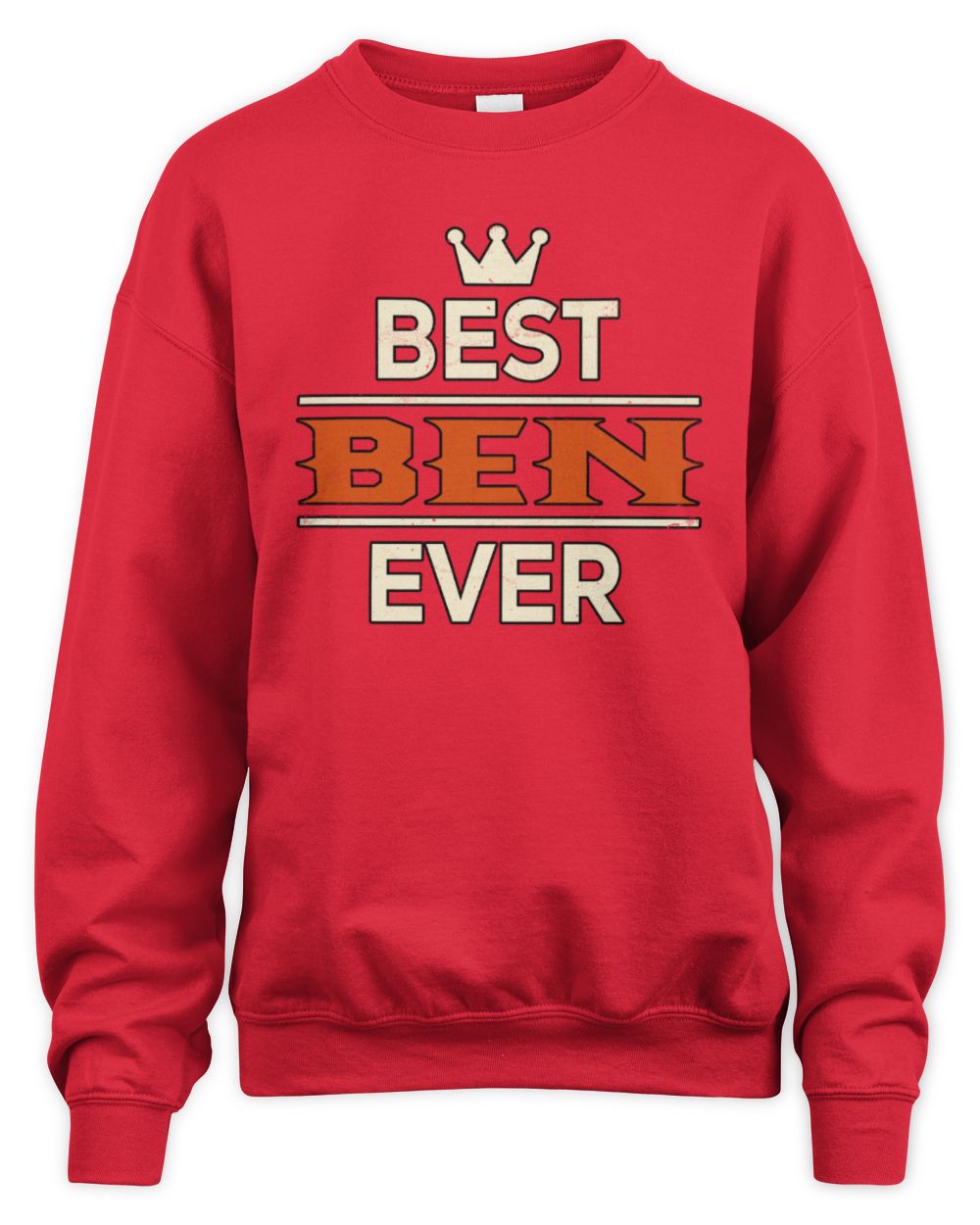Best Your Name With Crown Shirt BEN M1-59 / Unisex Sweatshirt / red