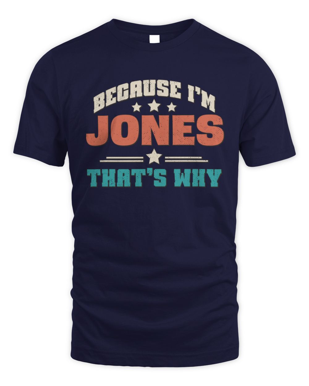 Because I'm Name That's Why Personalized Retro Shirt JONES-49 / Unisex Standard T-Shirt / navy
